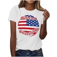 thumbnail image 2 of American Flag Shirts Women 4th of July Crewneck Short Sleeve Patriotic T-Shirt Memorial Day Graphic Tee Independence Day Tops, 2 of 6