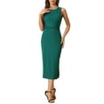 thumbnail image 2 of Allegra K Women's Casual Sleeveless Crisscross Waist Bodicon Midi Dress, 2 of 5