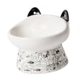 thumbnail image 2 of Cuenco de cerámica para gatos, contenedor de comida, comedero inclinado para mascotas, cuenco de alimentación para mascotas, cuenco de agua negro, 2 of 8