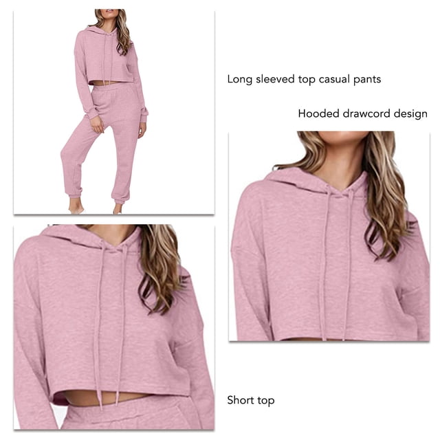 Traje Deportivo Para Mujer, Poliéster De Manga Larga Con Capucha Y Cordón Para Mujer Para Oficina ANGGREK Otros