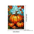 thumbnail image 4 of JOOCAR Stained Glass Pumpkin Linen Garden Flag for Fall Autumn Home Outdoor Garden Yard Door Decor 12x18 inch, 4 of 5