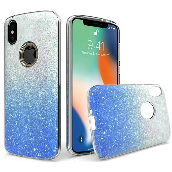 GSA Gradient Glitter Hybrid Case For iPhone XS Max (6.5") - Blue/Silver