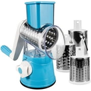 Jahy2Tech Cheese Shredder Slicer Grinder, Crank Rotary Cheese Grater, Master Grater with Handle for Potato Vegetable Chocolates(Blue)
