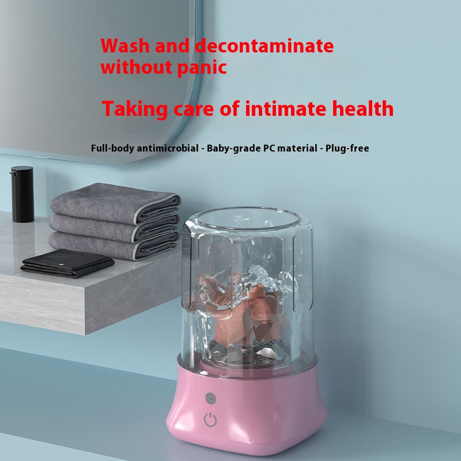 2025 New Underwear Washing Machine | Rechargeable Mini Portable Washing Machine with 4000mah | Compact Deep Cleans Underwear, Baby Clothes | Lightweight for Apartment, Dorm, Hotel, Travel & Camping