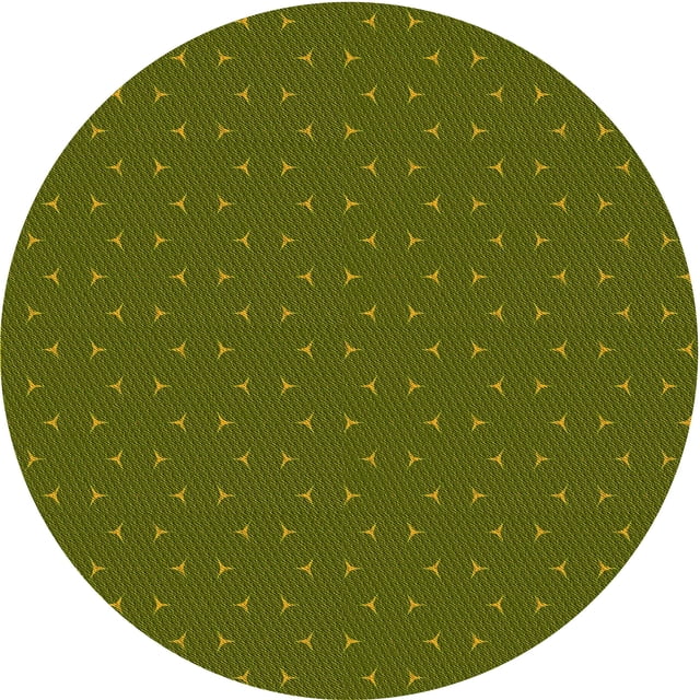 Ahgly Company Tapis d'Intérieur Rond Lavable en Machine Vert Olive Transitionnel, 5 Pieds Rond
