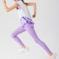 thumbnail image 4 of WEIGFI Child Girls High Waist Yoga Pants With Flounce Hem Daughter Matching Athletic Workout Capris For Fitness Trousers Fashionable Solid Color Slacks, 4 of 4