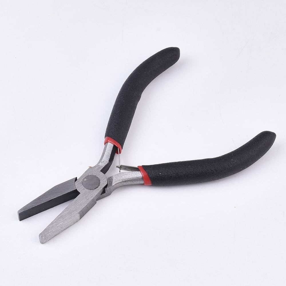 45# Steel Jewelry Plier sets Including Side Cutting Plier Round Nose Plier Wire Cutter Plier Flat Nose Plier and Needle Nose Pliers Black 10.6x7.1x0.95cm