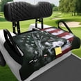 thumbnail image 4 of XYZCANDO Wolf American Flag Golf Cart Seat Cover | Non-Slip Terry Cloth with 4 Storage Pockets | Universal 2-Seat Golf Cart Accessory, 4 of 8