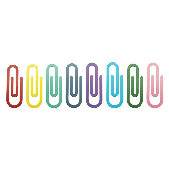 Vibrant 8-Count Jumbo-Metal Paper Clips Flat Design for Office Supplies & Bookmarking