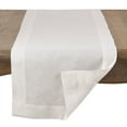 thumbnail image 3 of Saro Lifestyle 1905.W15120B 15 x 120 in. Lilywood Rectangle Simply Linen Table Runner - White, 3 of 5