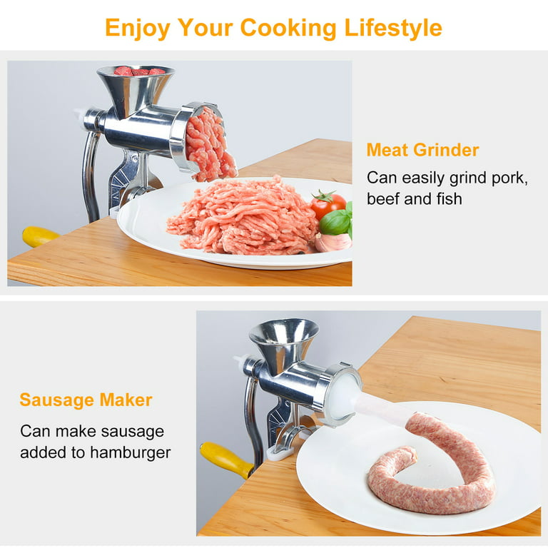 Hand Manual Meat Grinder Meat Mincer Sausage Filler Maker Stainless Steel  Tool