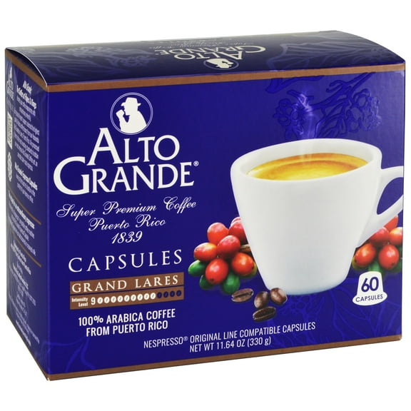 Alto Grande Super Premium Arabica Coffee Single Serve Espresso Capsules, Grand Lares, 60 Count