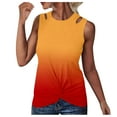 thumbnail image 2 of QUINDOS Womens Tank Tops Gym Orange Fashion Summer Round-Neck Sleeveless Print Casual Blouses Tops Womens Camisoles, 2 of 7