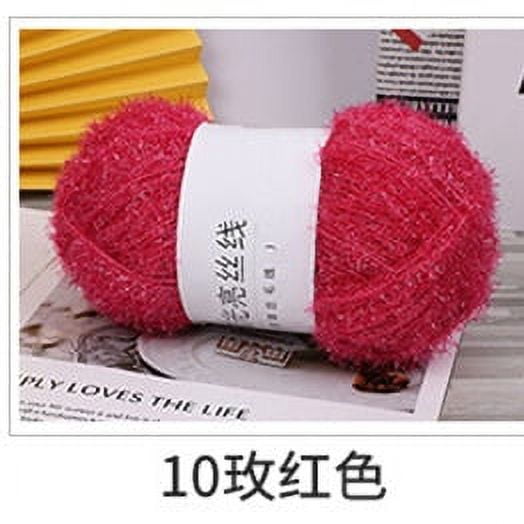 5Pcs 100g/Ball Acrylic Yarn Bling Hand Knitting Yarn Fashion Glass Yarn Thread For Crocheting Bag