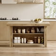 thumbnail image 6 of Tribesigns 55" Kitchen Island with Storage, Farmhouse Stationary Island Table Counter Height Bar Table, Light Brown, 6 of 8