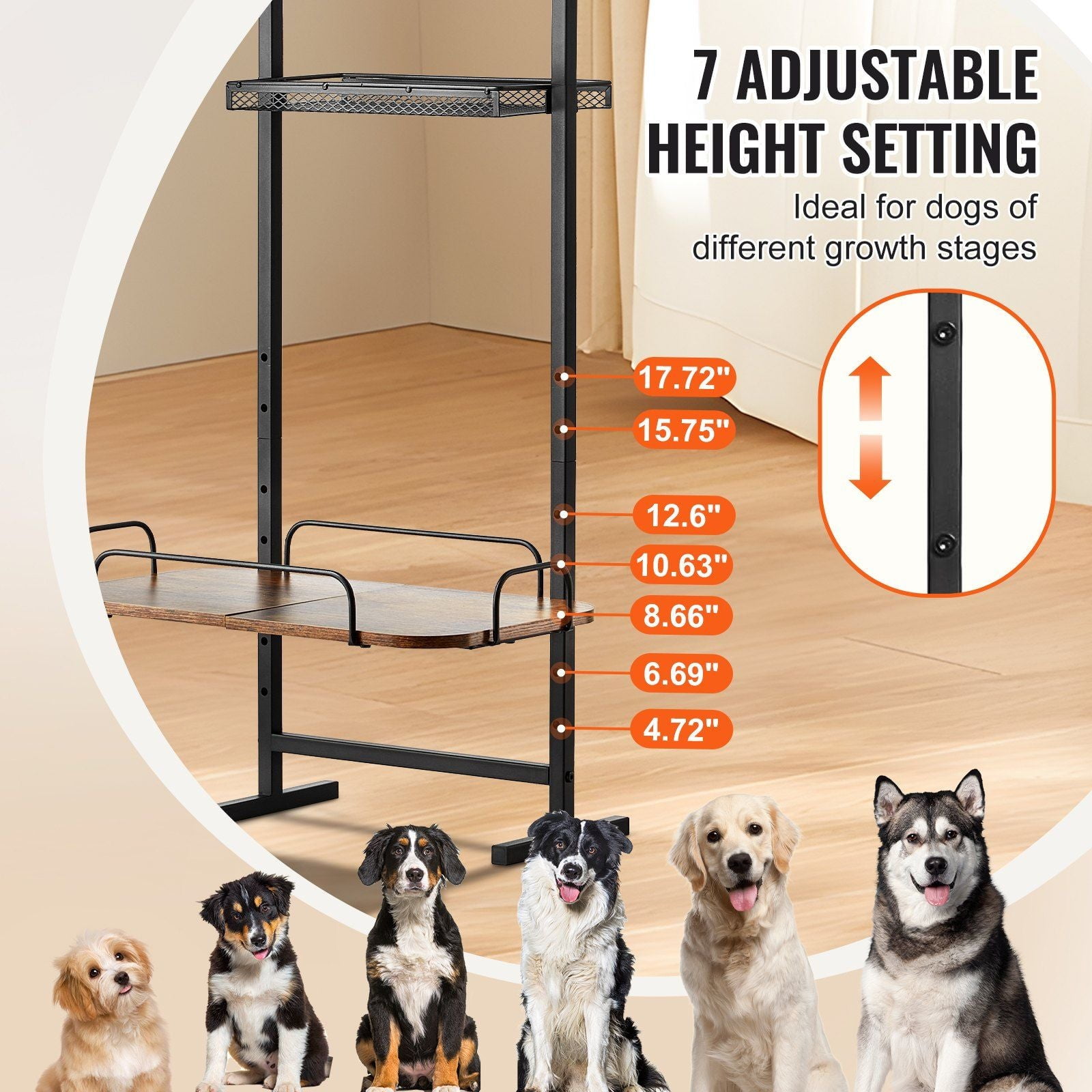 Elevated Pet Feeding Station with Storage, 3-in-1 Dog Bowl Stand