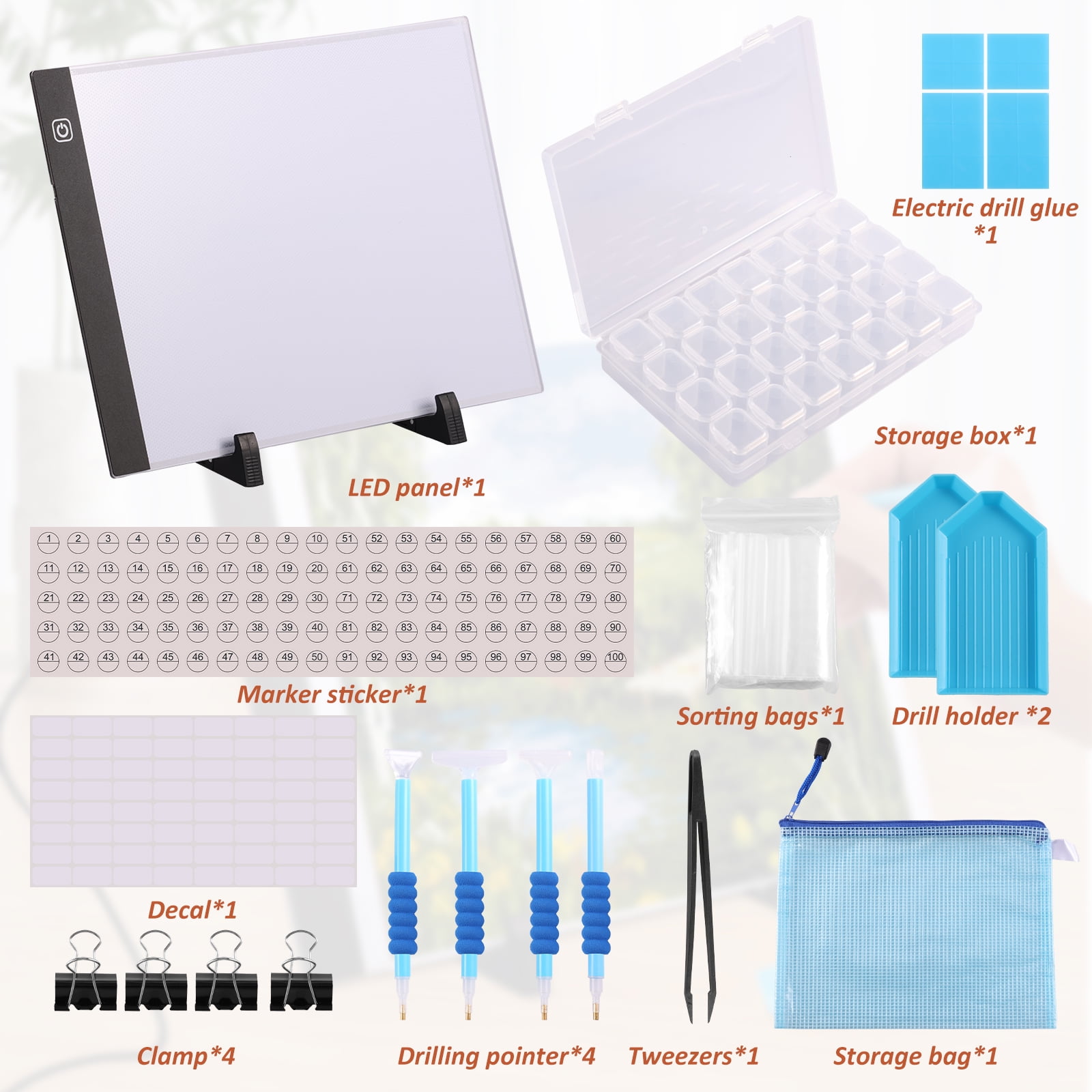 Diamond Light Pad Kit Adjustable Portable Diamond Art Paintings Accessories Convenient Diamond Art Kits Pretty Diamond Paint Kit for Adults Kids