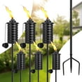 thumbnail image 2 of Citronella Torches for Outside Set of 6, White 16 Oz Outdoor Garden Torches with 3-Prong Grounded Stake, 59 Inch Metal Torch for Garden Décor, Outside Torches for Backyard, Garden, Patio, 2 of 10