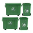 thumbnail image 1 of Durable Plastic Mini Trash Can with Lid for Decor Use Green 4pcs Set Realistic Dollhouse Garbage Bin 1.5 x 1.5 x 2 inches, 1 of 4