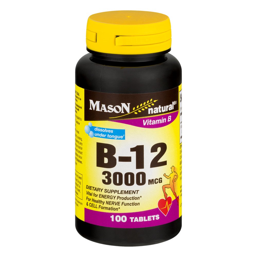 Mason Vitamins B12 Sublingual Tablets, 300mcg, 100 Ct