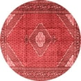 thumbnail image 1 of Ahgly Company Indoor Round Medallion Red Traditional Area Rugs, 5' Round, 1 of 4