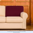 thumbnail image 7 of Subrtex Stretch Back Cushion Cover Check Plaid Couch Backrest Slipcover (T-Right, Wine), 7 of 7