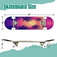 thumbnail image 2 of 31'' Complete Skateboard 7 Layer Canadian Maple Double Kick Deck Skateboards sunset palm trees trendy purple for congratulation cards print Skate Board for Beginner Adult Gifts, 2 of 5