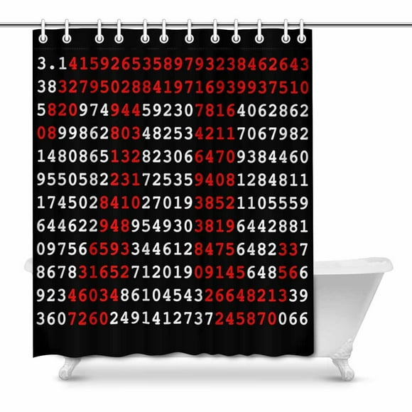 YUSDECOR Funny Pi Sign and Pi Numbers Mathematics Decor Waterproof Polyester Bathroom Shower Curtain Bath 66x72 inch