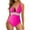 Red, variant on Women's V Neck Ruched Swimsuit - Contrasting Trim, Adjustable Straps, Design, S-XL for Summer Swimming