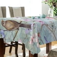 thumbnail image 3 of GZHJMY Bird Flowers Square Tablecloth, Waterproof Stain Wrinkle Resistant Washable Polyester Table Cover for Picnic Dinner Holiday Kitchen Party Decor, 60 x 60 in Home Decor, 3 of 7