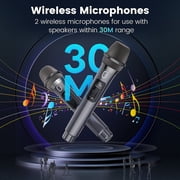 JYX Bluetooth Speaker, 60W Powerful Sound Party Speaker with RGB Light, Portable Speaker with 2 Wireless Microphone