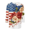 thumbnail image 3 of 250th Anniversary USA Shirt for Women 3/4 Sleeve 4th of July Tunic Tops Ladies Patriotic American Flag Blouse Independence Day Gift Multicolor 13 L, 3 of 5