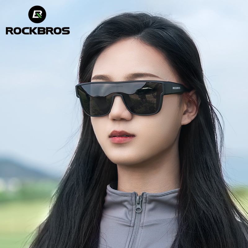 ROCKBROS Polarized Fit Over Glasses Sunglasses for Men Women,Wrap Around Sunglasses 100% UV400 Protection for Driving
