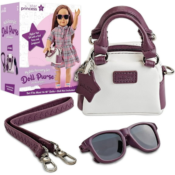 Star Princess 18 Inches Doll Purse and Doll Sunglasses Accessories Play Set, 3 Pieces