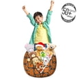 thumbnail image 3 of Abstract Storage Toy Bag Chair, Repeating Pattern with Retro Square Like Elements, Stuffed Animal Organizer Washable Bag, Large Size, Taupe Vermilion, by Ambesonne, 3 of 3