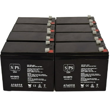 SPS Brand 12V 9Ah Replacement Battery (SG1290T2) for Mongoose Scooter Scooter (Terminal T2) (8 Pack)