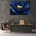 thumbnail image 6 of Mudket Canvas Print Framed Ready to Hang, Royal Blue Peony Gold Trim Canvas Wall Art, Vintage Floral Wall Decor Artwork for Living Room Entryway Bedroom Office, Dark Bloom Prints - 12"L x 8"W, 6 of 10
