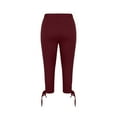 thumbnail image 5 of Pants for Women Pants for Women Stretch 3/4 Length Leggings Casual Athletic Running Workout Yoga Pants Womens Pants Kagetolytai Wine L, 5 of 6