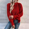 thumbnail image 2 of VISALY Turtleneck Sweatshirt Tunic Sweatshirt Womens Turtleneck Oversized Sweaters Batwing Long Sleeve Pullover Loose Chunky Knit Jumper Lightweight Pullover Dressy Sweaters Solid Sweatshirt Rd2 Xl, 2 of 4