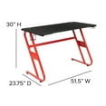 thumbnail image 5 of Flash Furniture Red Gaming Ergonomic Desk with Cup Holder and Headphone Hook, 5 of 9