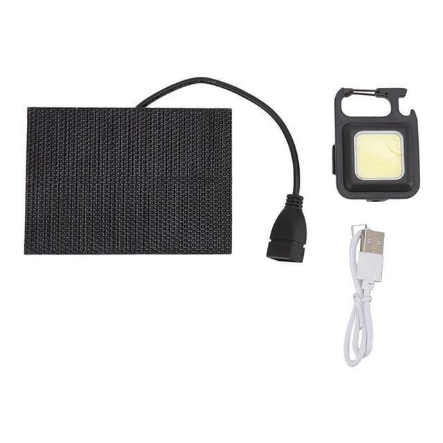 COB Solar LED Mini 800lm Bolsillo Llavero Linterna USB 5V 10W Panel Powered Kit JShteea El nuevo