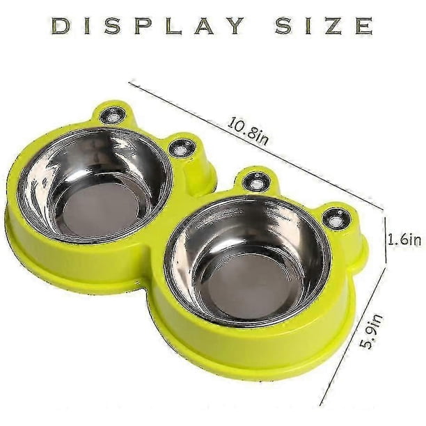2026 Double Cat Bowl Stainless Steel Dog Bowl,pet Bowls With Silicone Mat