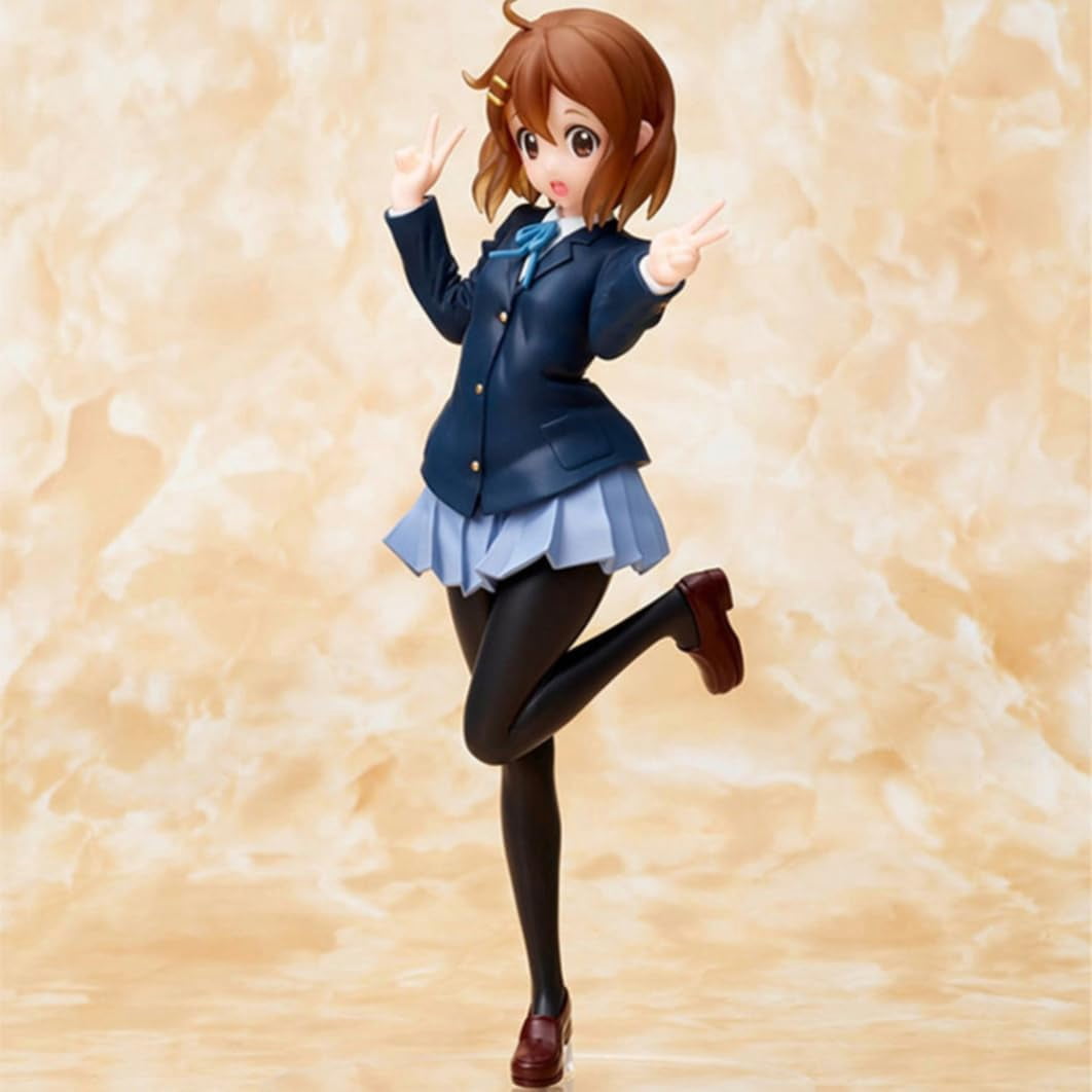New K-ON! Hirasawa Yui (Uniform Ver) Character Anime Model Statue Action Figures Desktop Ornament Popular Decorations Fan Souvenirs Creative Gift Collectable