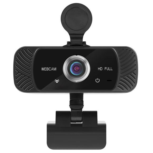 MATA1 M155 Full HD 1080p USB Wired Webcam with Privacy Cover + Microphone, Wide-Angle Lens, Auto Light Correction for Laptop, Desktop, PC, Mac | Plug & Play - Black