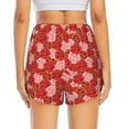 thumbnail image 4 of Uemuo Rose Flowers Pattern Women's Athletic Shorts High Waisted Running Shorts with Liner Pockets Gym Elastic Workout Shorts-Large, 4 of 9