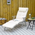 thumbnail image 2 of Outsunny Outdoor Chaise Lounge Chair with Folding Design Cream White, 2 of 10
