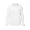 thumbnail image 4 of HAPIMO Sales Womens Casual Pockets Blouse Solid Turn-Down Neck Long Sleeve Casual Loose T-Shirt Button Down Tops Teen Grils Fashion Clothes White XL, 4 of 5
