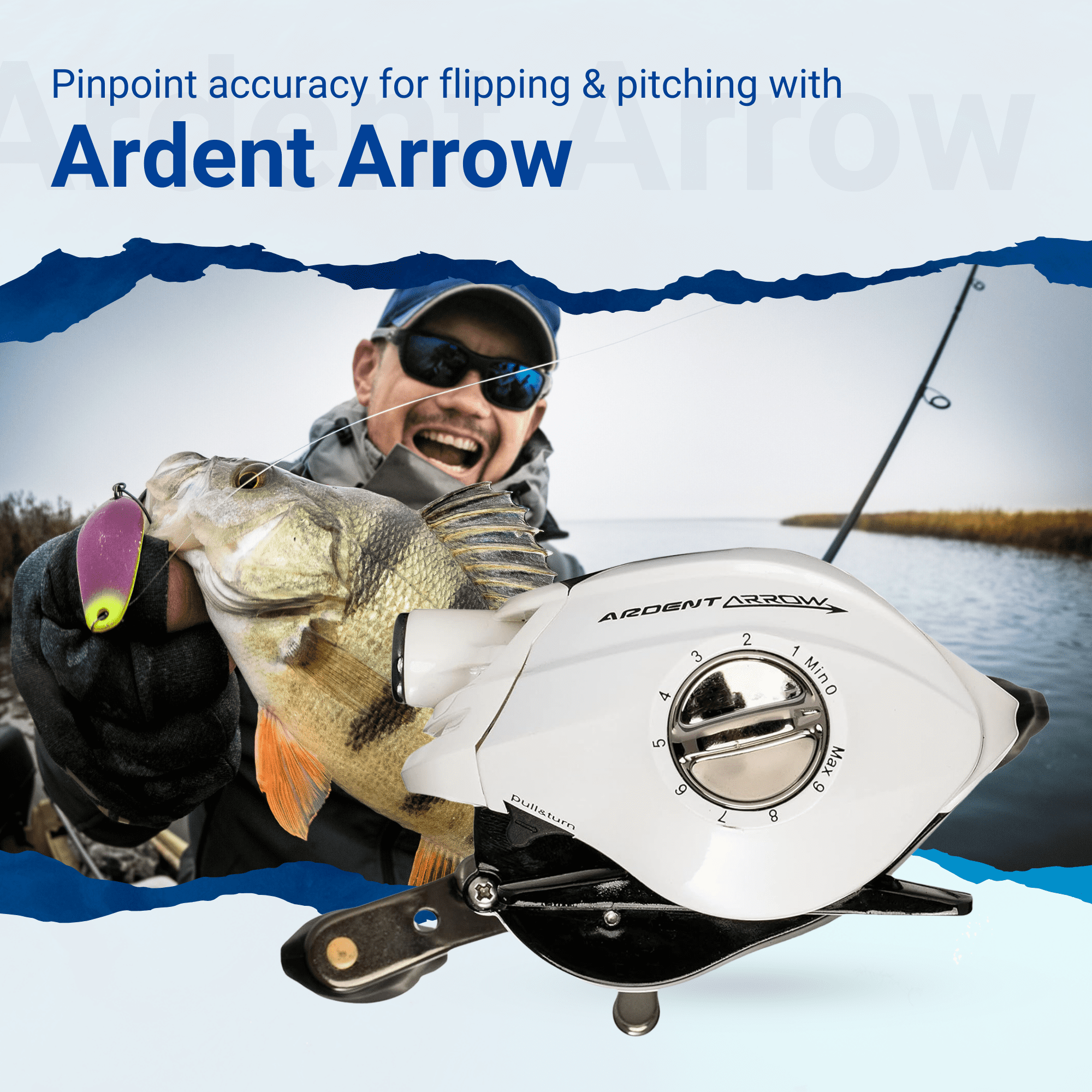 ardent arrow baitcasting reel Ardent Arrow Flipping Baitcast Reel, Right Handed, 7.0:1 High Speed Gear  Ratio, 5+1 Ball Bearing, 12lb 150 Yard Line Capacity, Aluminum Frame  Fishing Reel with Rubber Grip Knobs