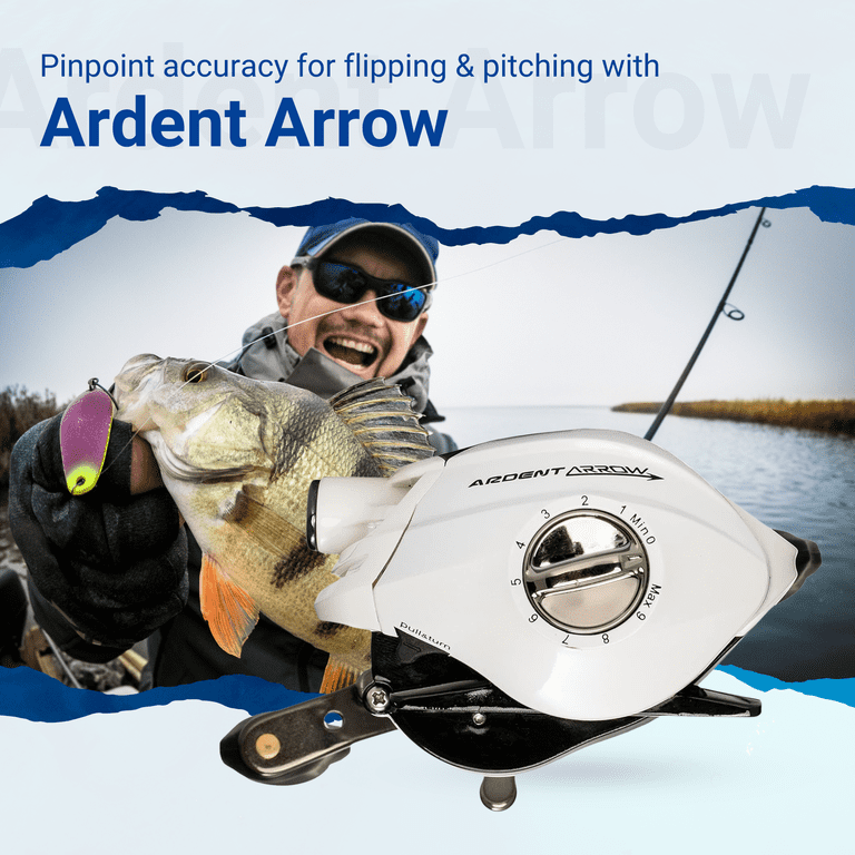 arrow fishing reel Ardent Arrow Flipping Baitcast Reel, Right Handed, 7.0:1 High Speed Gear  Ratio, 5+1 Ball Bearing, 12lb 150 Yard Line Capacity, Aluminum Frame Fishing  Reel with Rubber Grip Knobs