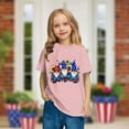 thumbnail image 2 of Jinhomg Holiday Shirts for Kids America Flag Graphic Patriotic Tees 4th of July Short Sleeve Crew Neck Tops 2025 Boys Girls Parade Street T-Shirts Pink 5 Years, 2 of 9